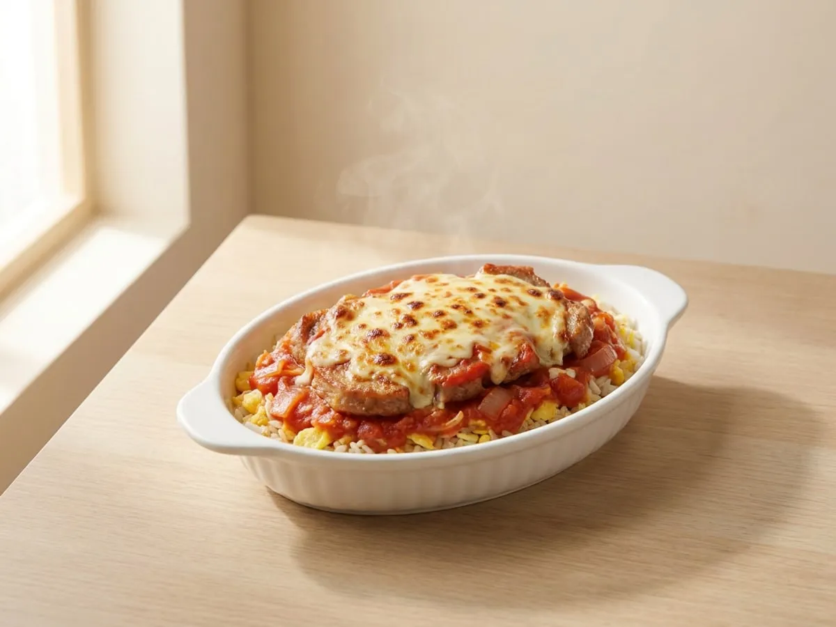 Baked pork chop rice