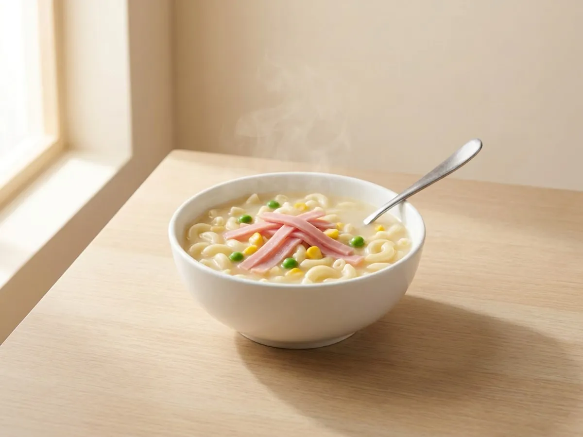 Ham macaroni soup
