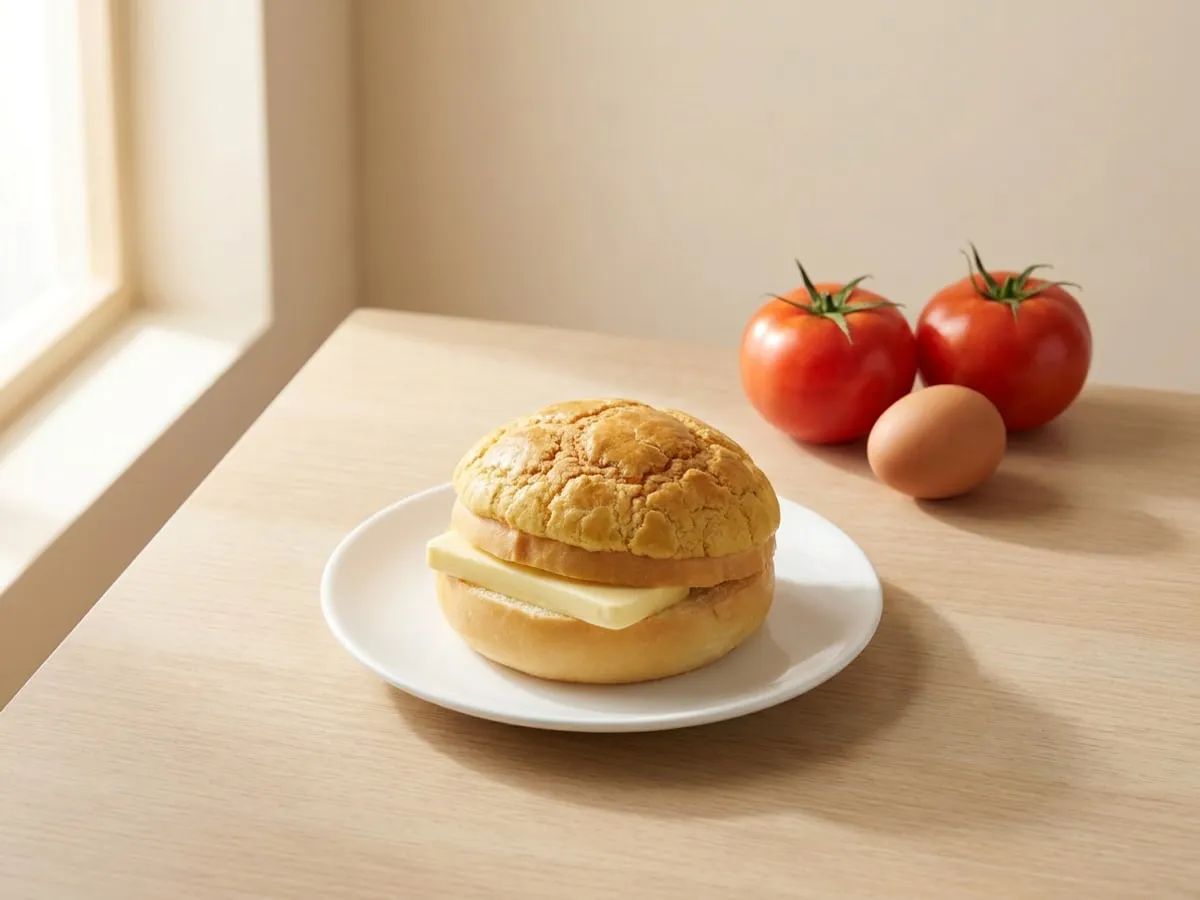 Pineapple bun with butter