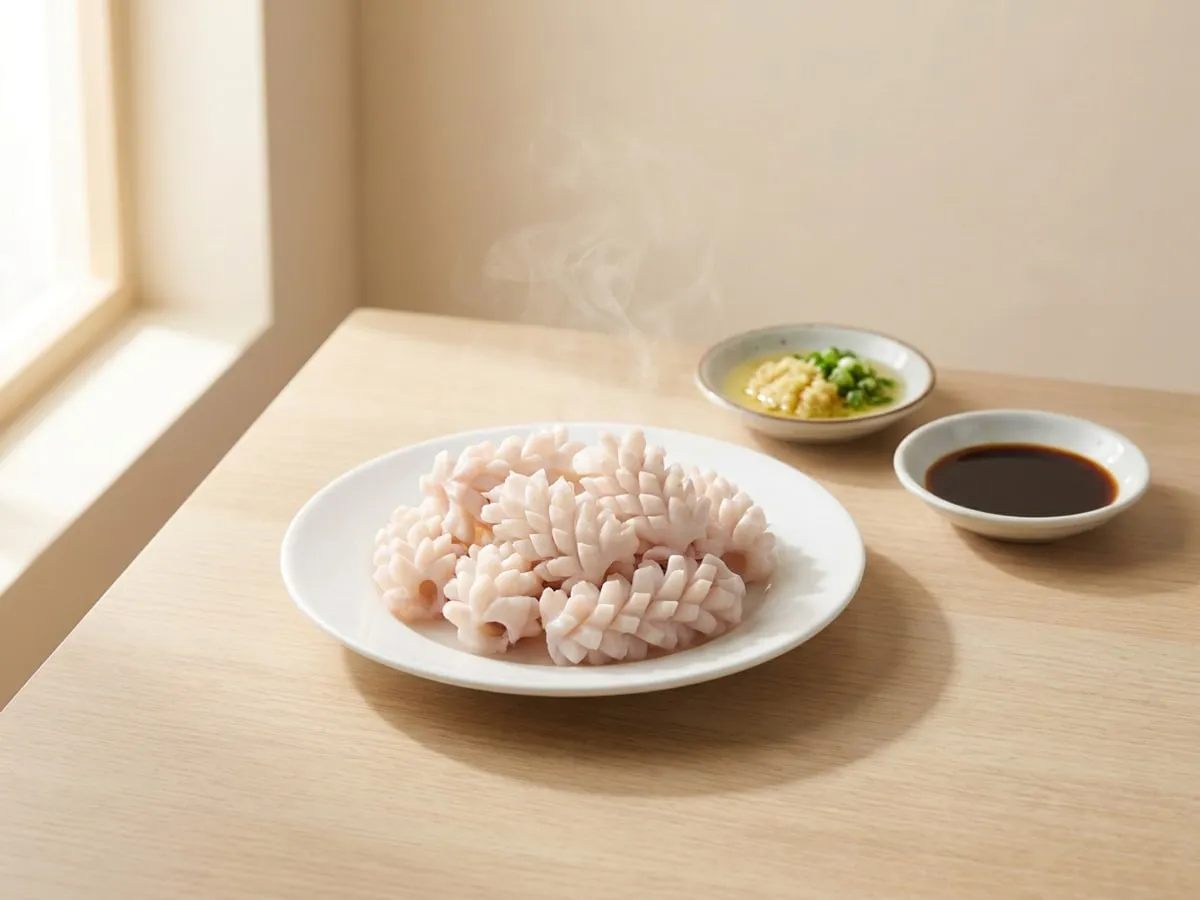 Blanched squid with ginger