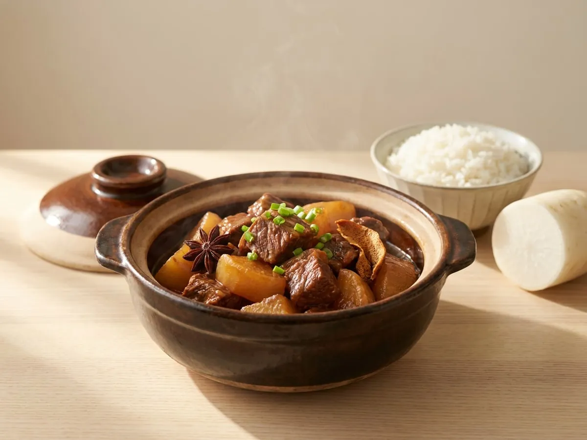Braised beef brisket with white radish