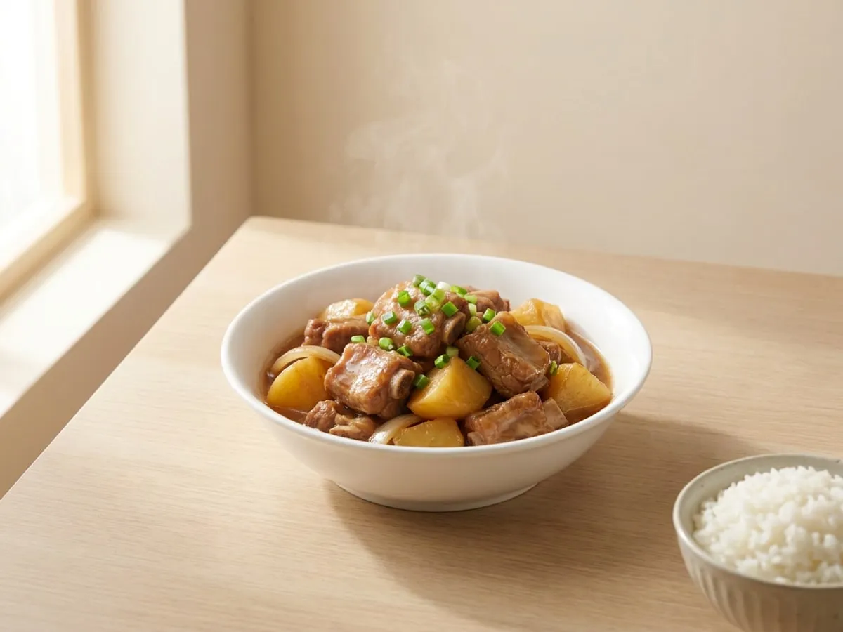 Braised ribs with potato