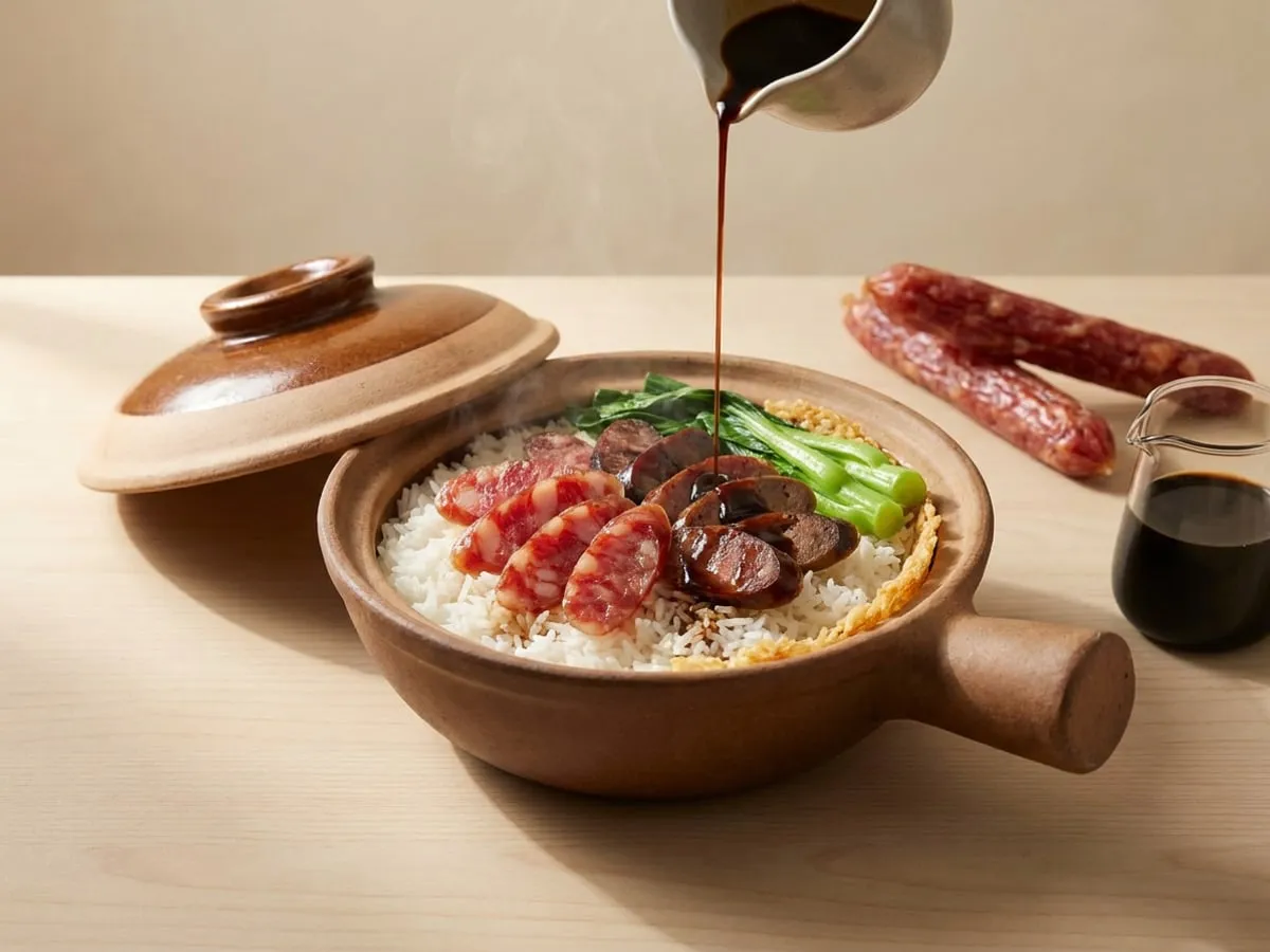Claypot rice with cured meats