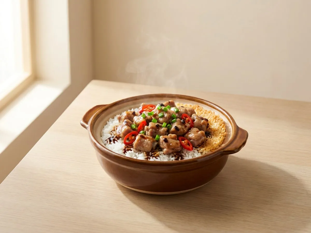 Claypot rice with spare ribs