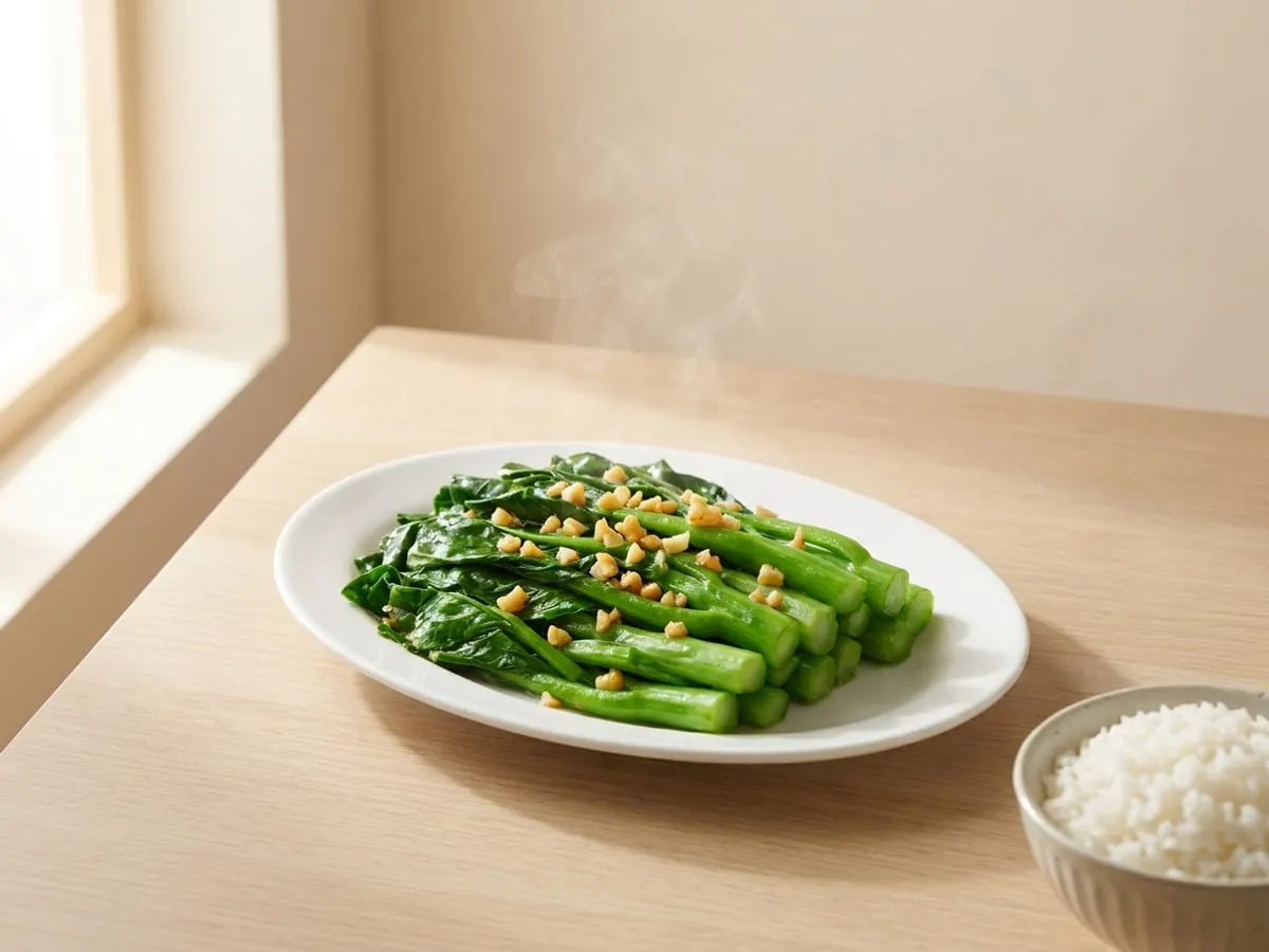 Gai lan with garlic