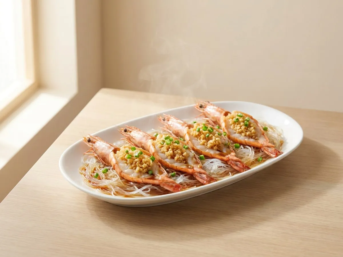 Garlic vermicelli prawns