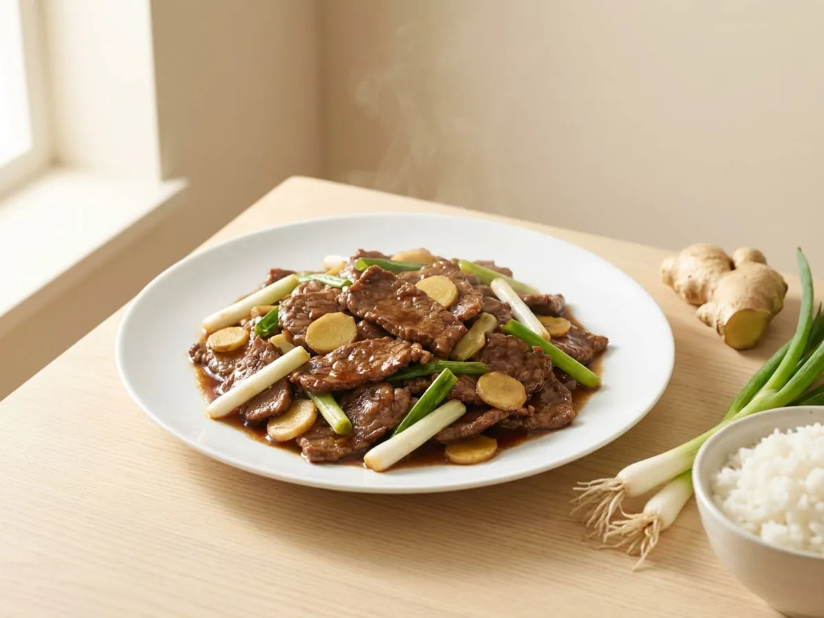 Ginger and spring onion beef