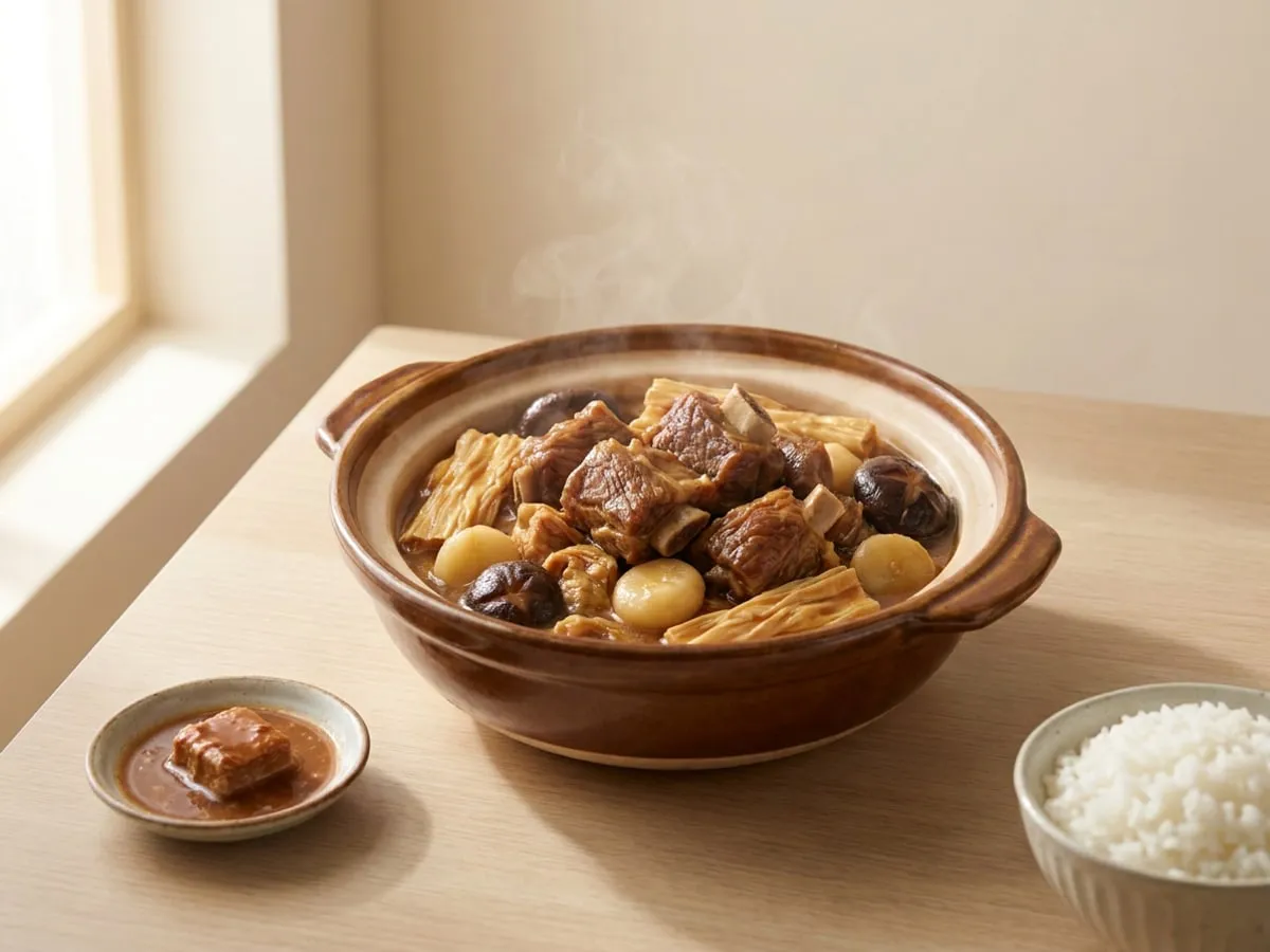 Lamb brisket with bean curd sticks