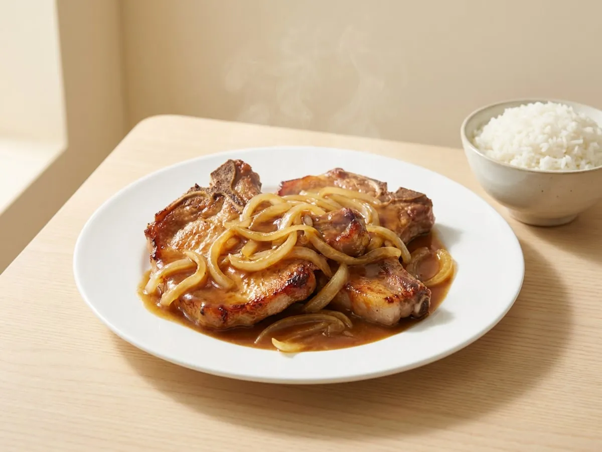 Onion pork chops