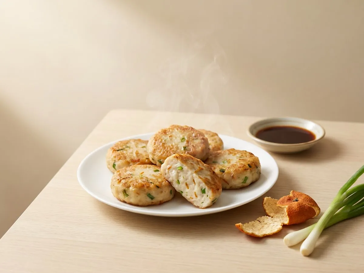 Pan-fried dace fish cakes