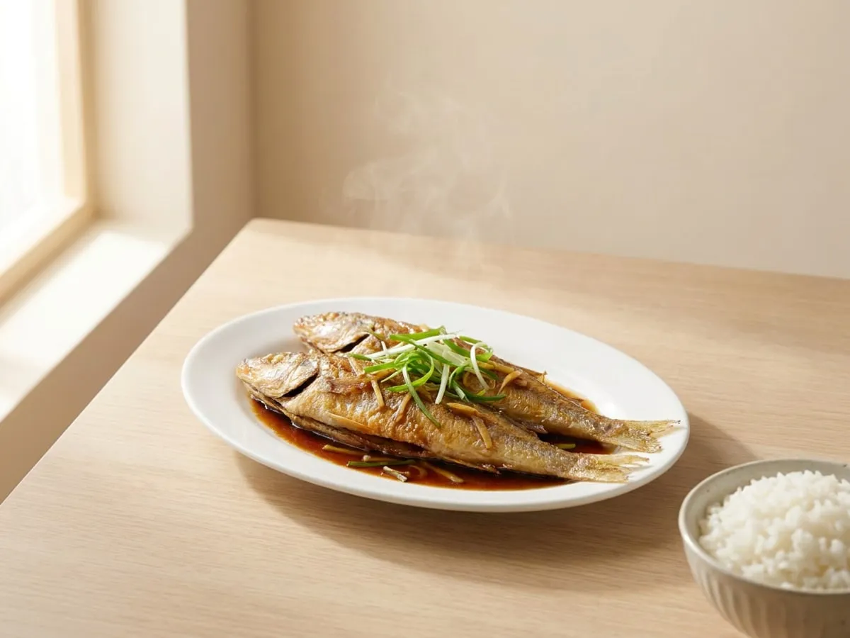 Pan-fried fish in soy