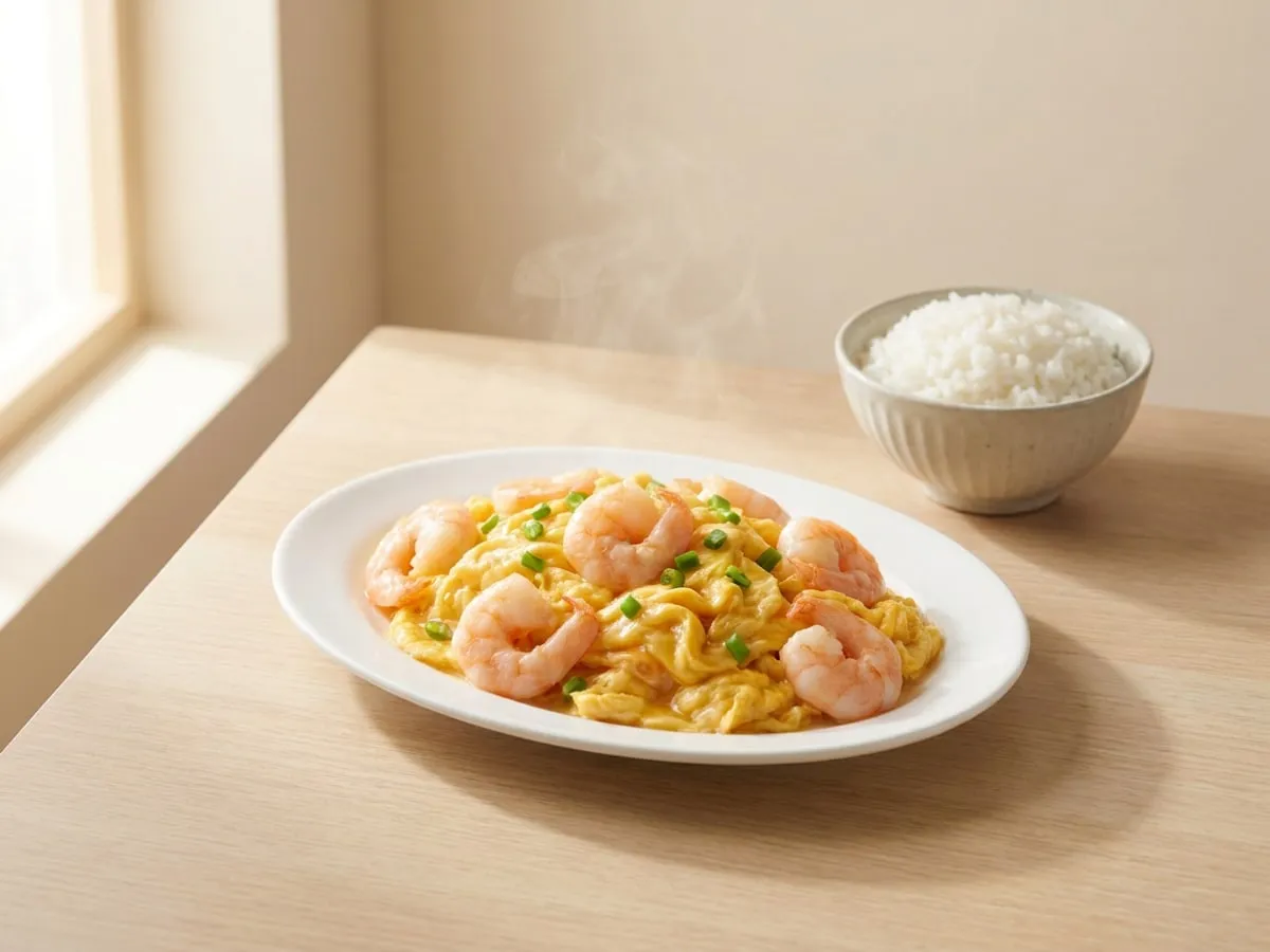 Prawns in soft egg