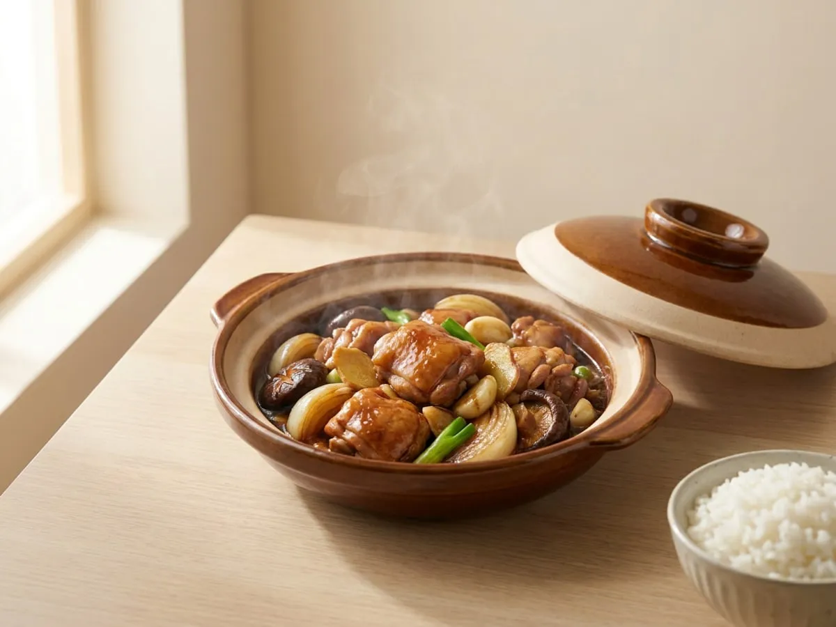 Sizzling chicken claypot