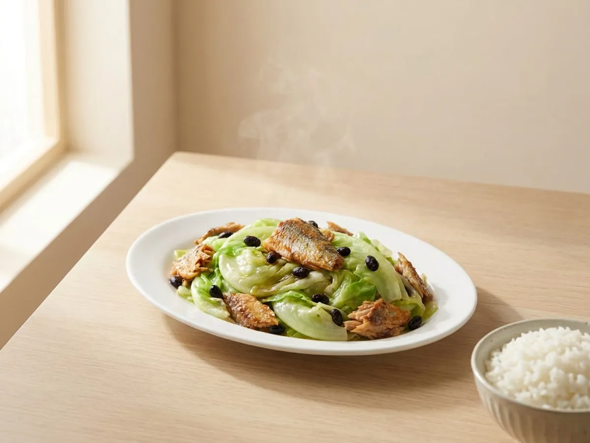 Tinned dace with lettuce