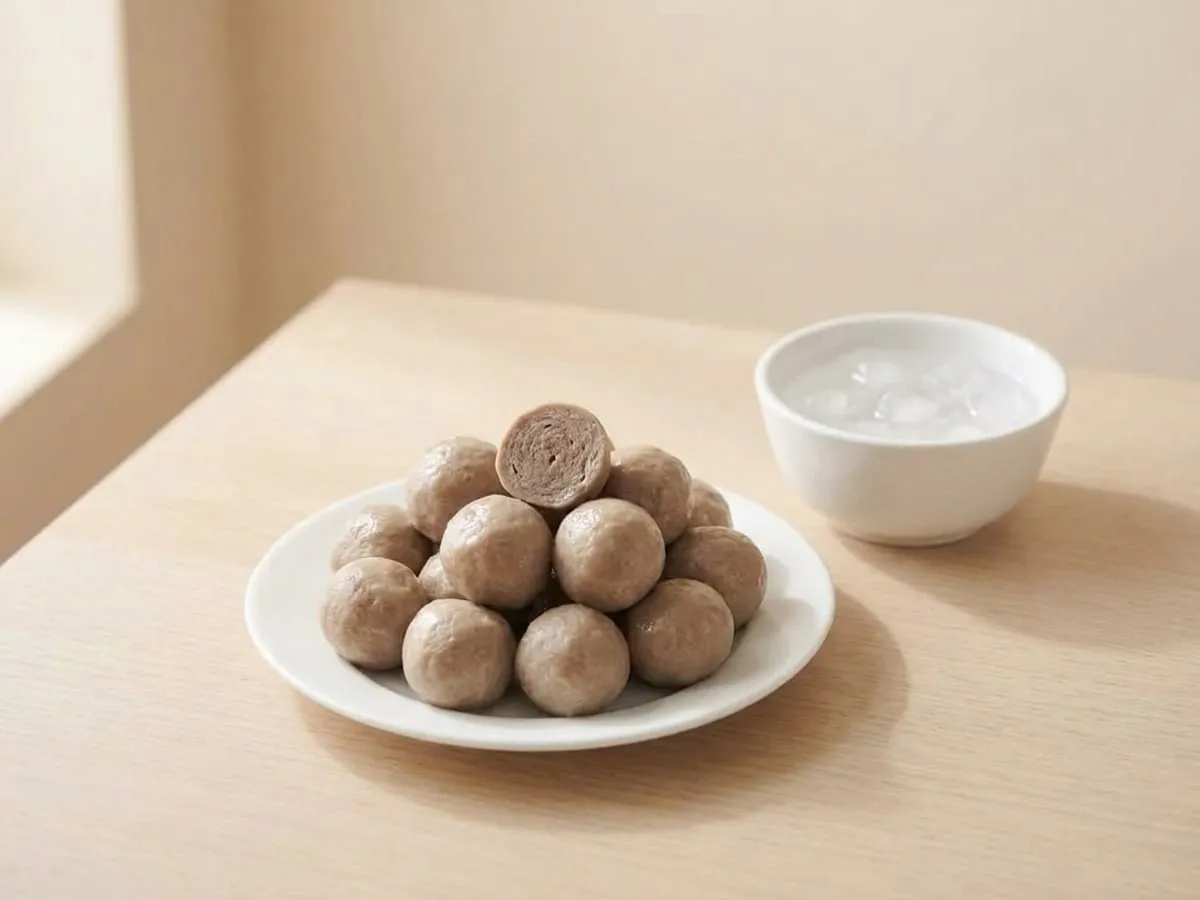 Hand-beaten beef balls