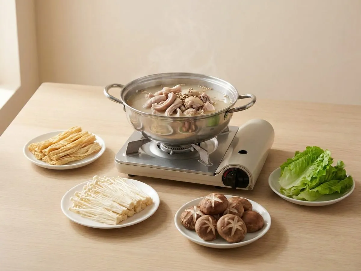 Pepper pork stomach and chicken pot