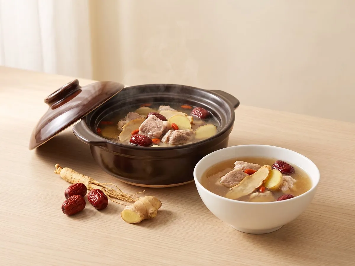 American ginseng and lean pork soup