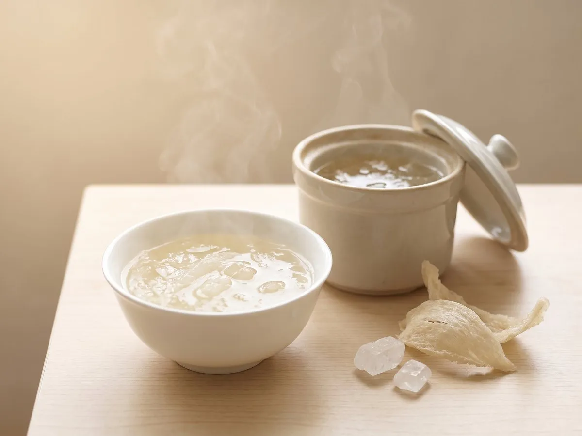 Double-boiled bird's nest with rock sugar