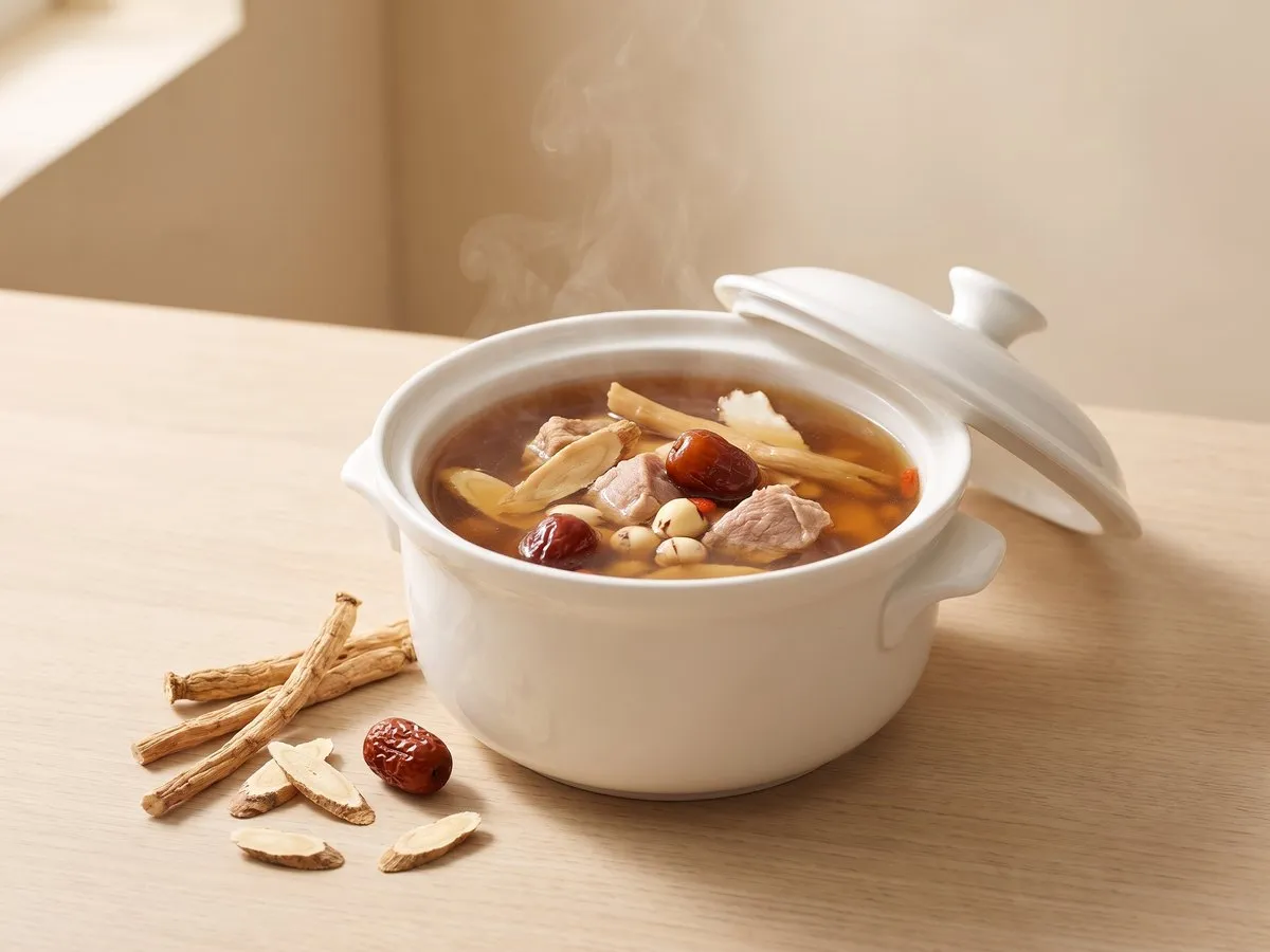 Double-boiled lean pork with codonopsis and astragalus