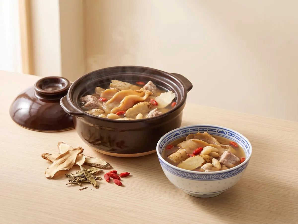 Dried conch slice soup with Solomon's seal and ophiopogon
