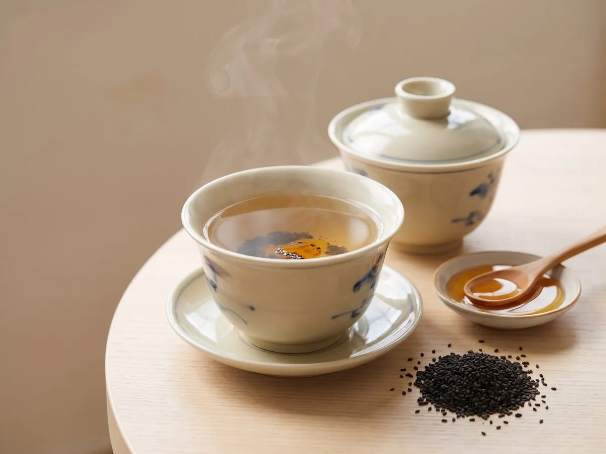 Honey and sesame bowel-moistening drink