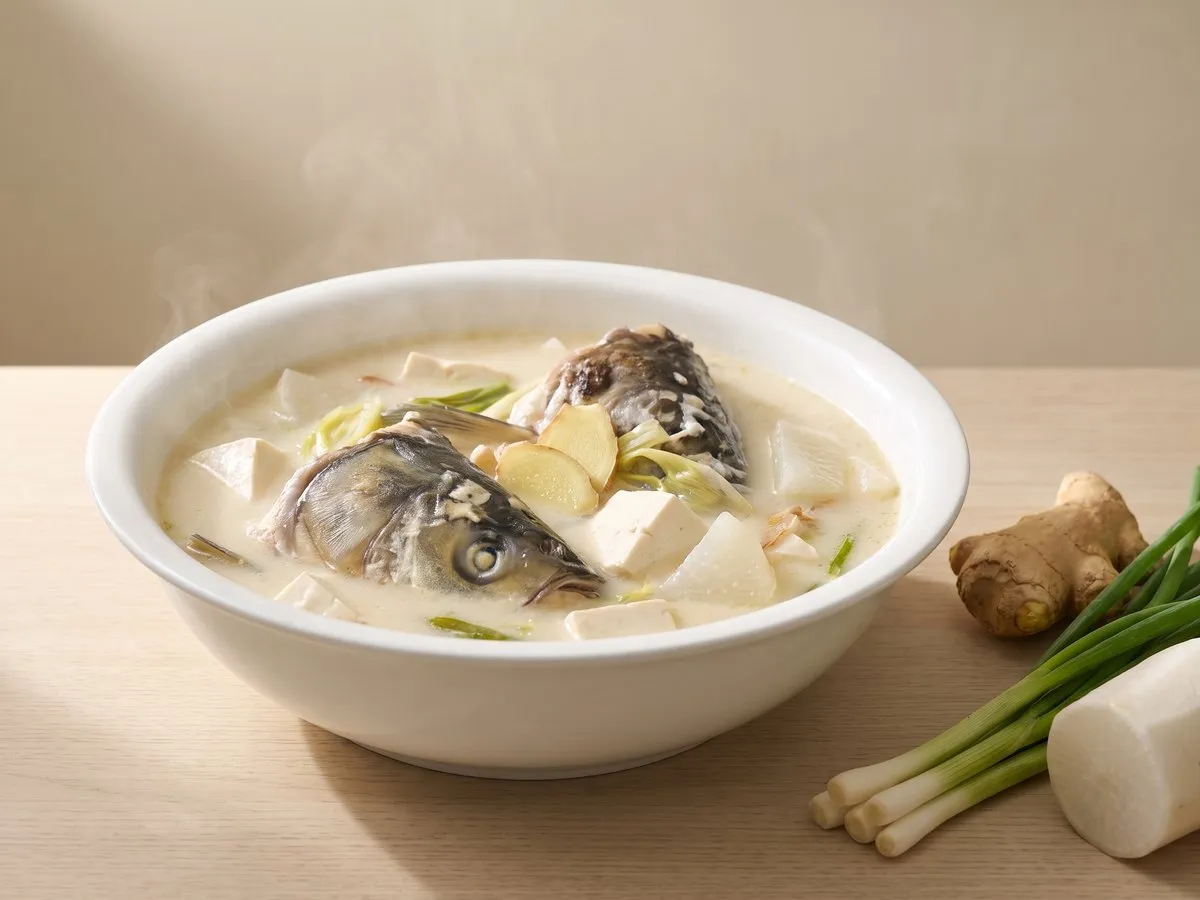 Milky fish head and tofu soup