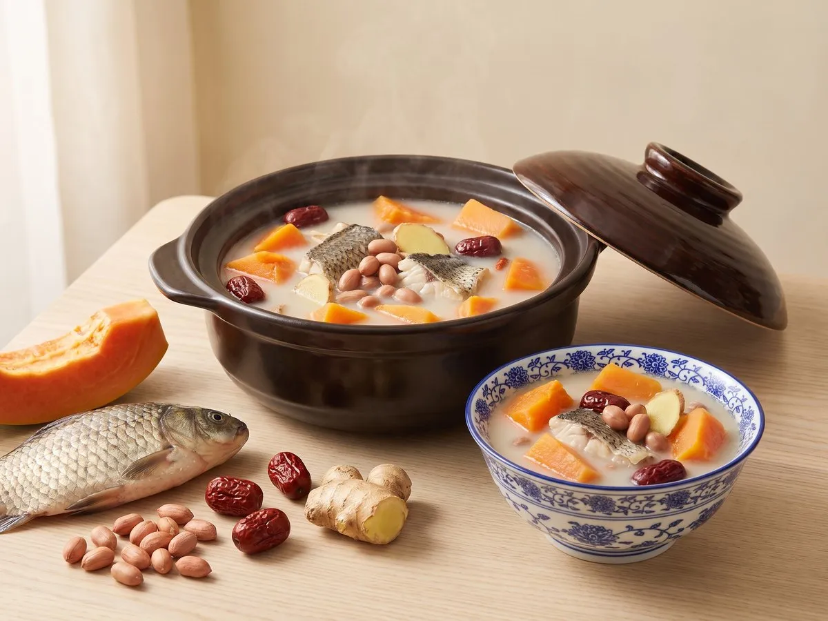 Papaya and crucian carp soup