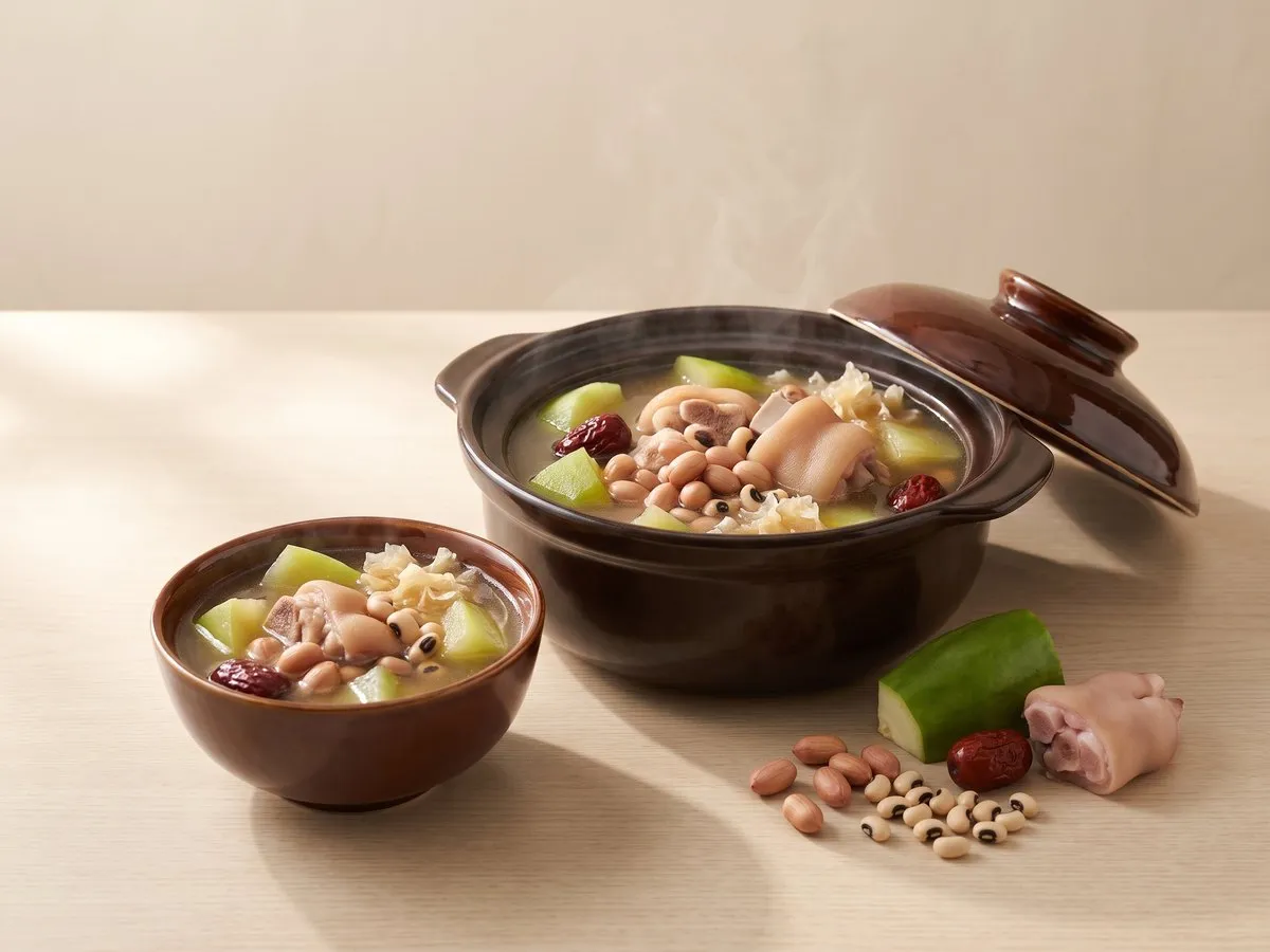 Papaya, peanut and pig's trotter soup