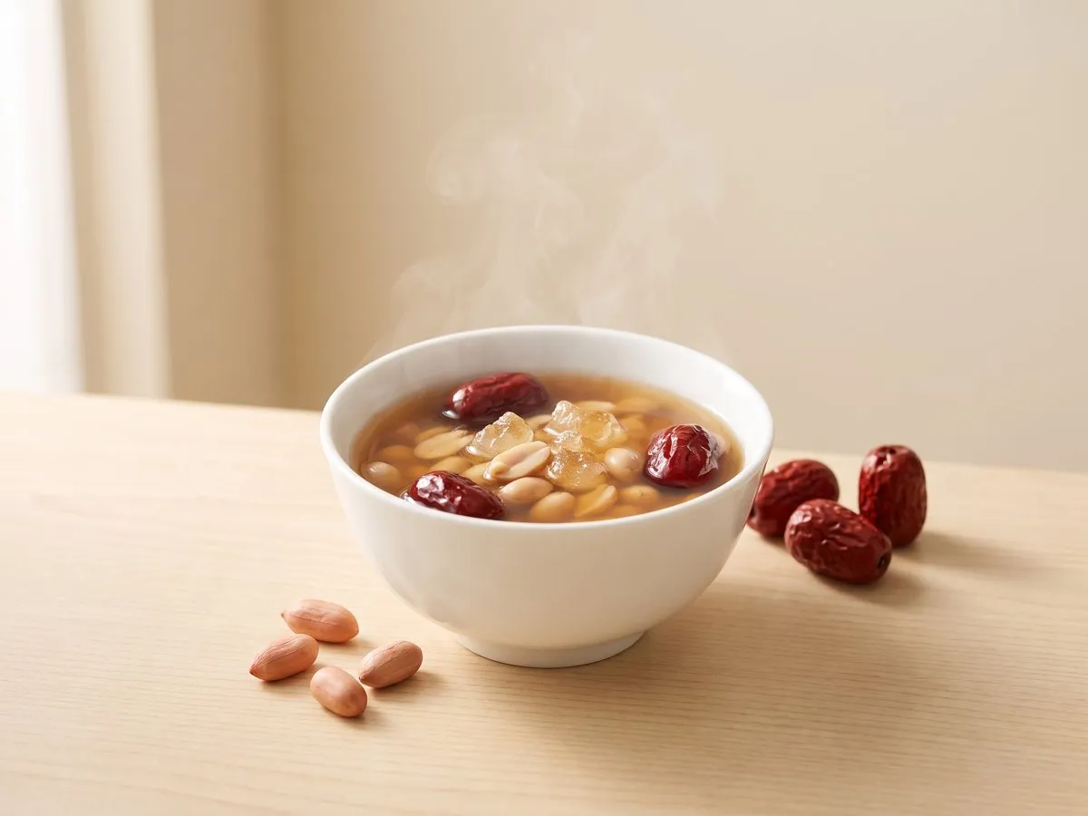Peanut and red date sweet soup