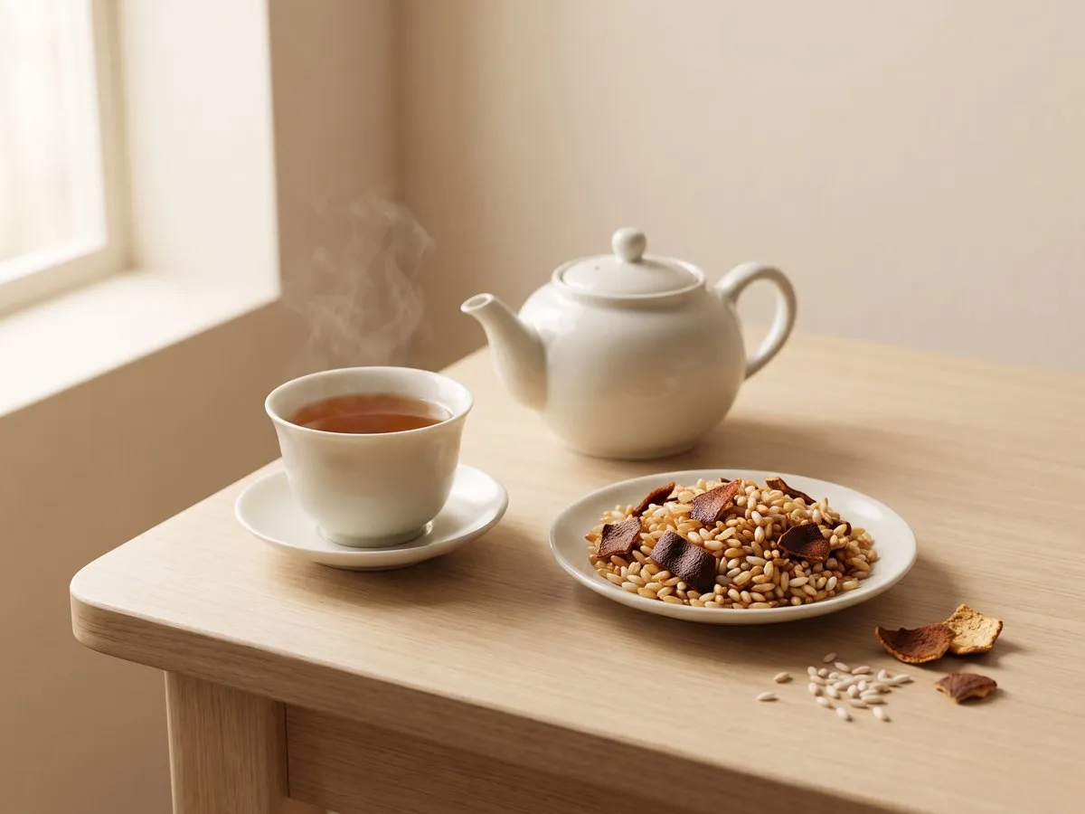 Roasted rice tea with aged tangerine peel