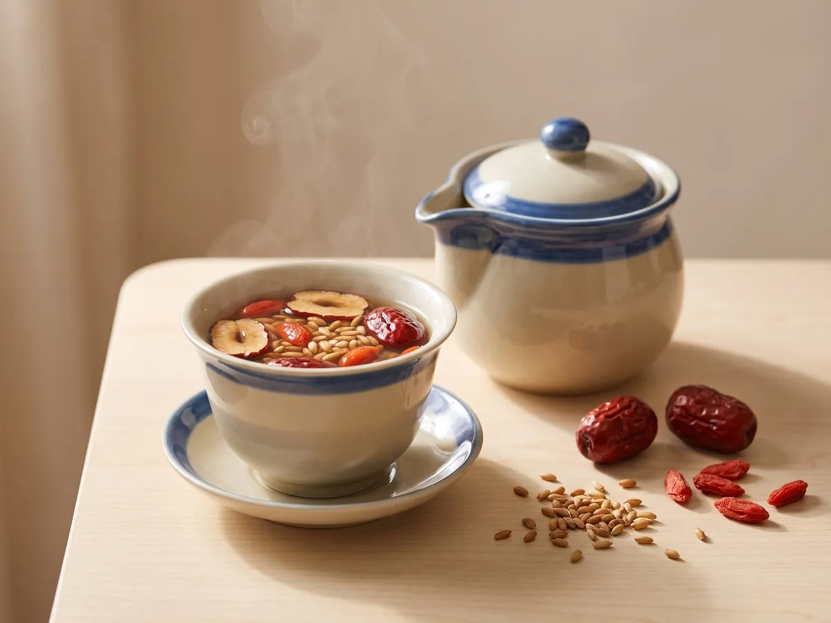 Roasted rice tea with red date and goji