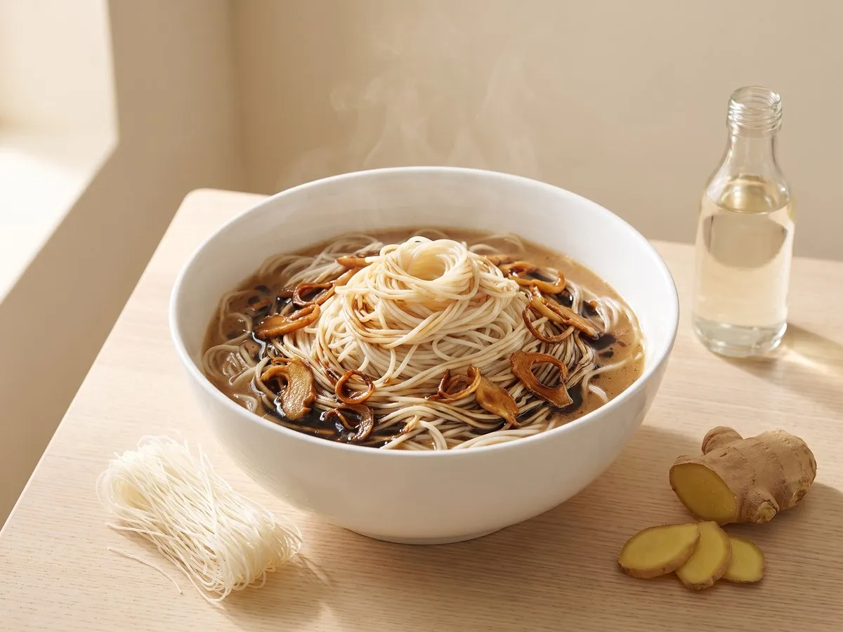 Sesame oil noodles with rice wine
