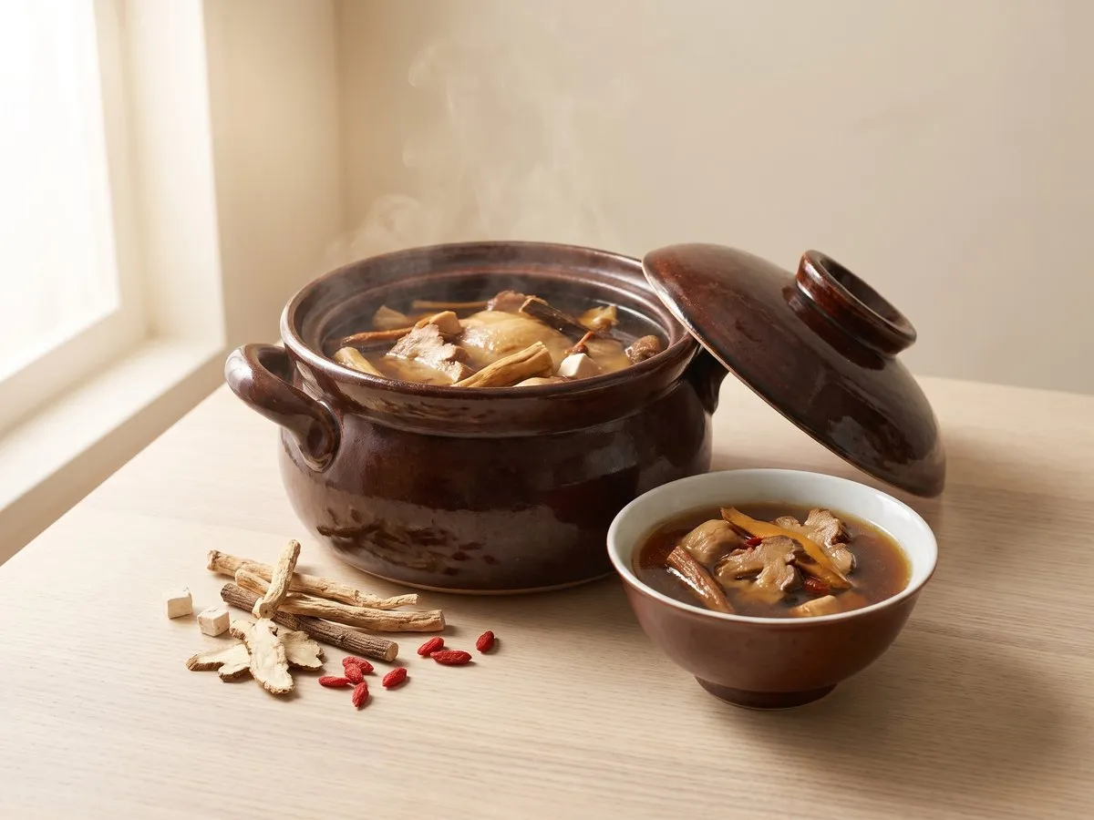 Ten-treasure tonic chicken soup