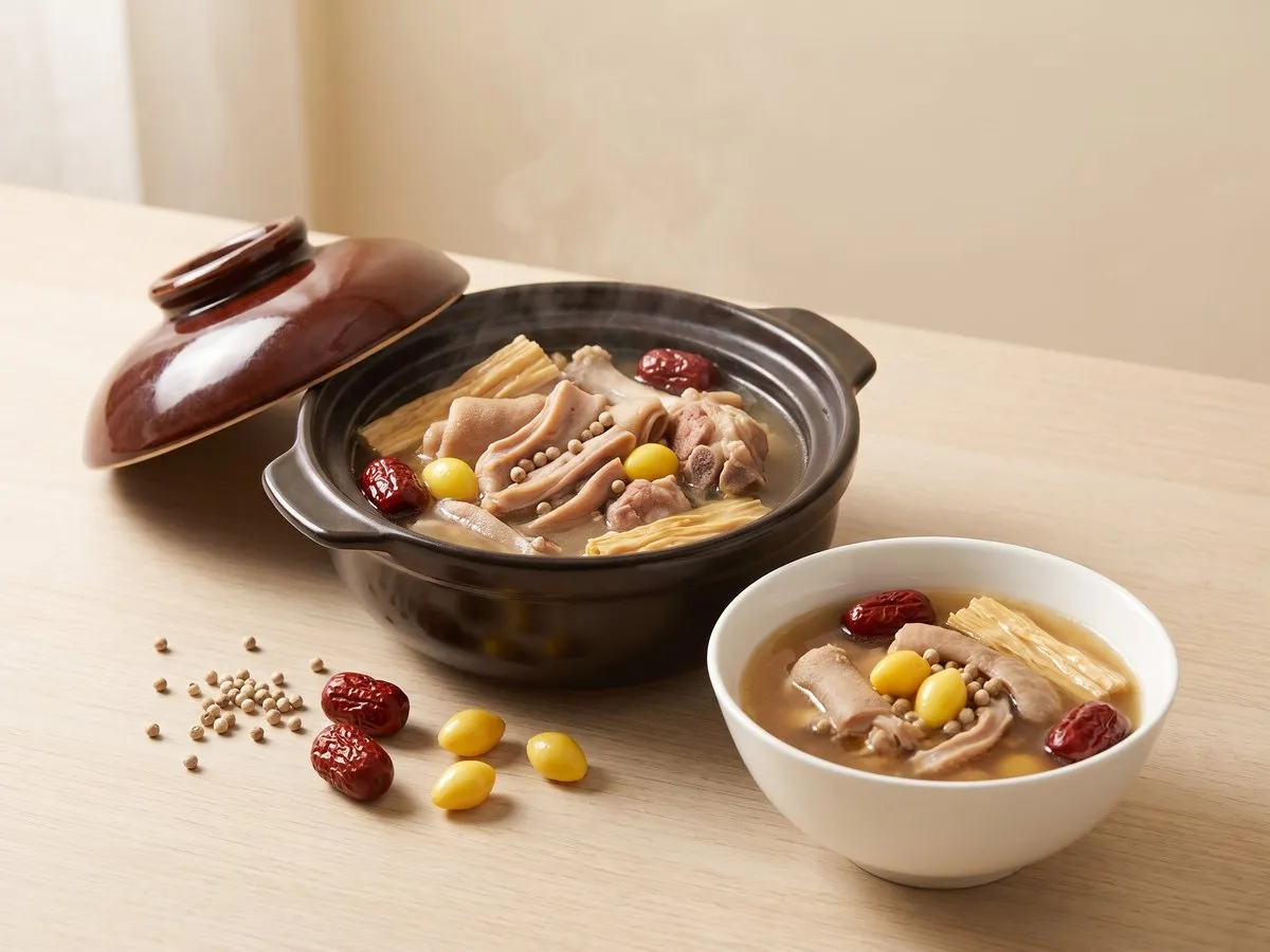 White peppercorn and pork tripe soup