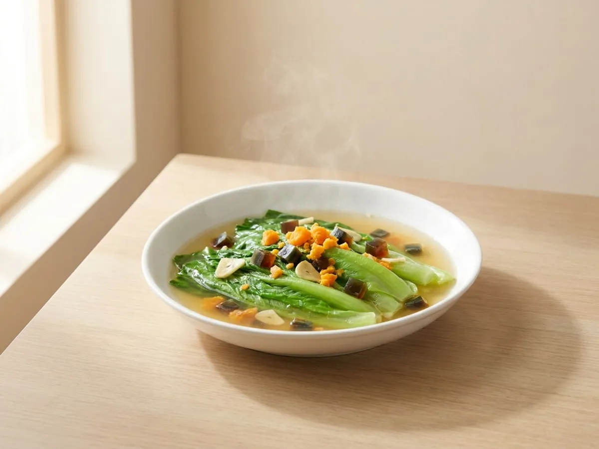 A-choy in stock with century and salted egg