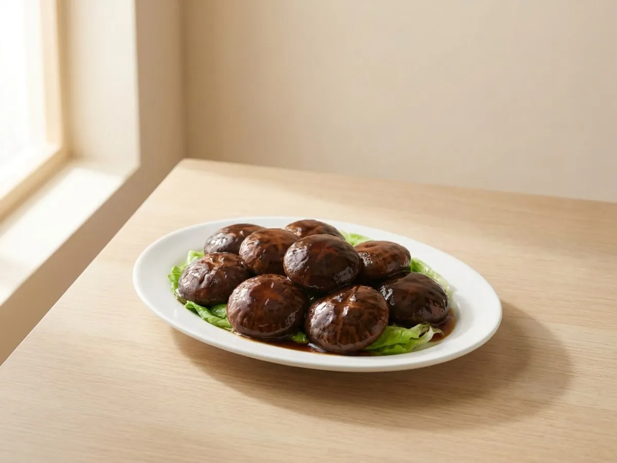 Braised shiitake in oyster sauce