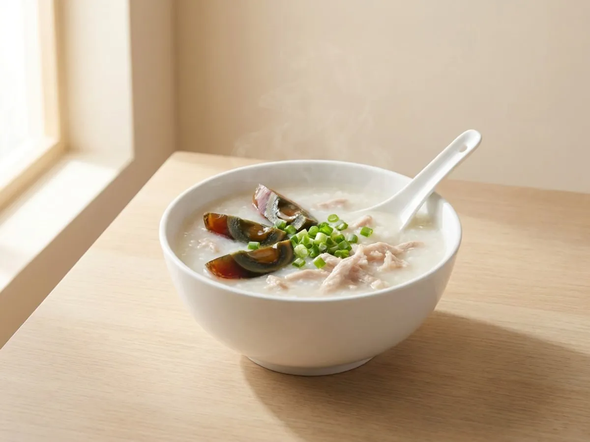 Century egg and salted-pork congee