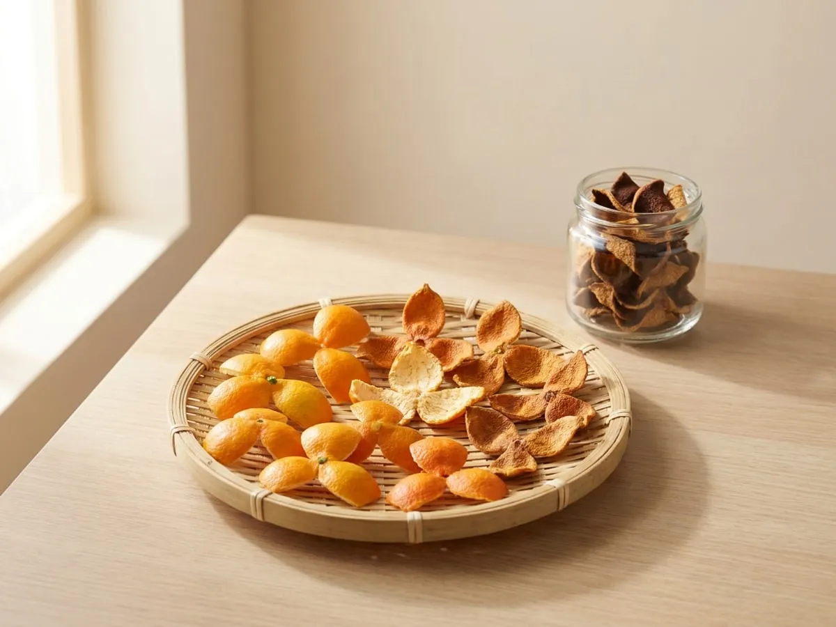 Home-dried mandarin peel