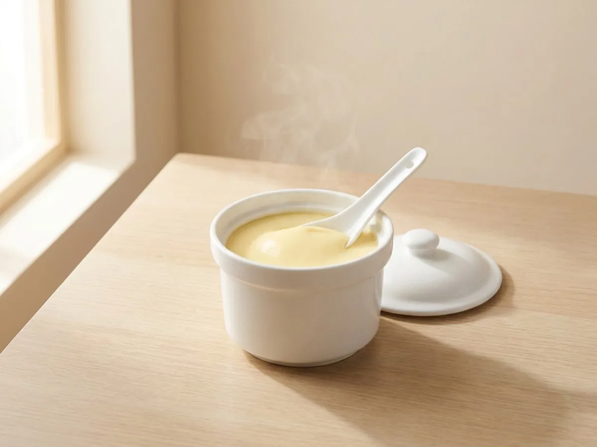 Steamed egg custard, ginger or milk